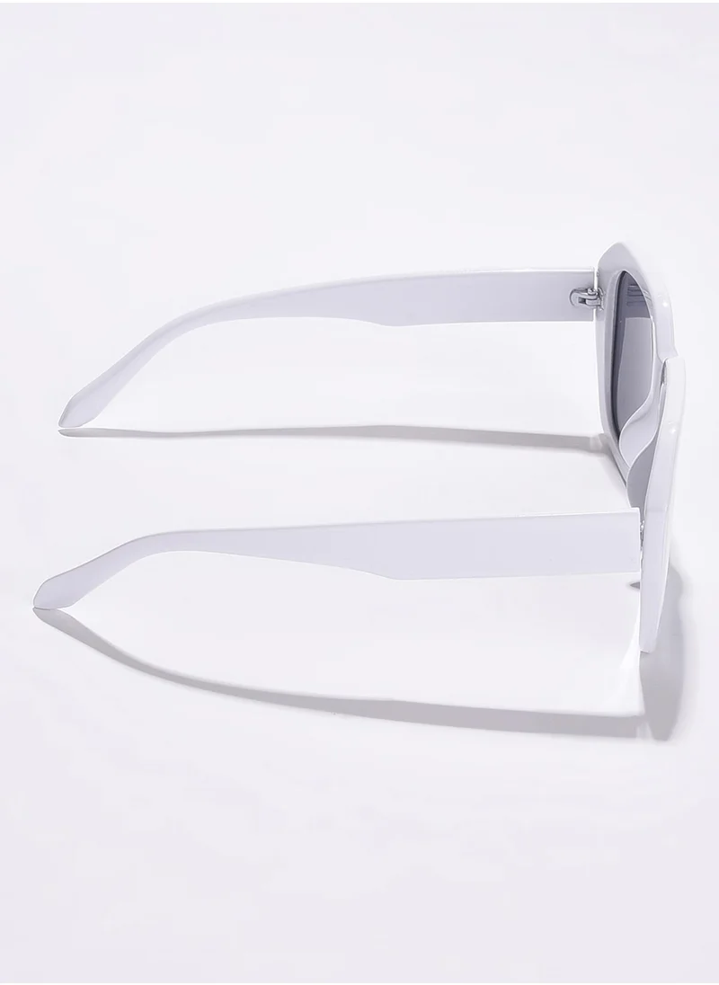 Haute Sauce Black Lens White Wayfarer Sunglasses