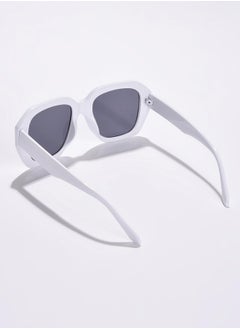 Haute Sauce Black Lens White Wayfarer Sunglasses  - Image 4
