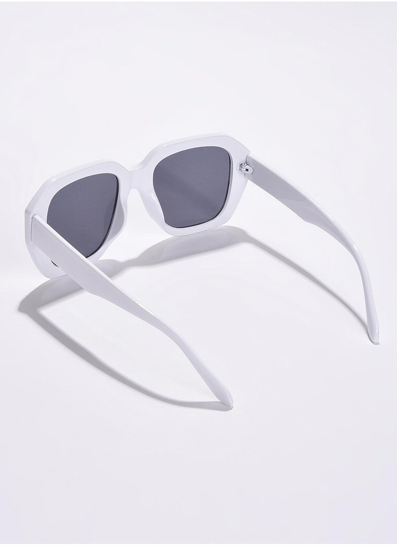 Haute Sauce Black Lens White Wayfarer Sunglasses  - Image 4