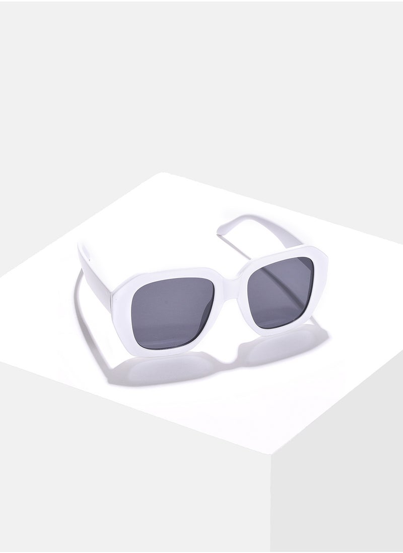 Haute Sauce Black Lens White Wayfarer Sunglasses  - Image 3