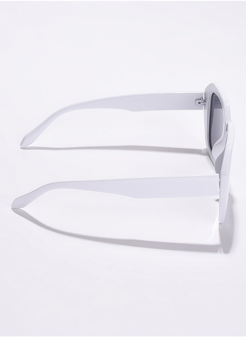 Haute Sauce Black Lens White Wayfarer Sunglasses  - Image 5