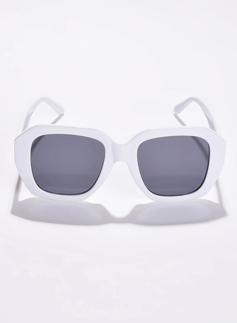 صوص هاوت Black Lens White Wayfarer Sunglasses