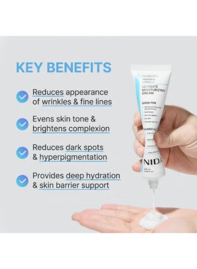 نيدا كريم الترطيب المثالي Youthful Formula™ | سنتيلا اسياتيكا، نياسيناميد، حمض الهيالورونيك، كولاجين | التجاعيد، الخطوط الدقيقة، البقع الداكنة، جفاف الجلد، الاحمرار | 3.38 أونصة سائلة، 100 مل - Image 4