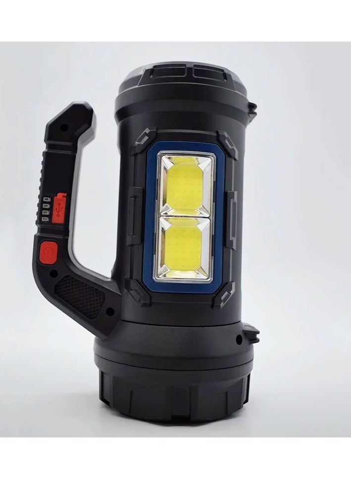 مصباح يدوي قابل لإعادة الشحن، مصباح يدوي عالي السطوع، مصباح يدوي مع حزام كتف ومخرج USB للإعصار في حالات الطوارئ والعواصف والصيد والمشي لمسافات طويلة والتخييم - Image 3