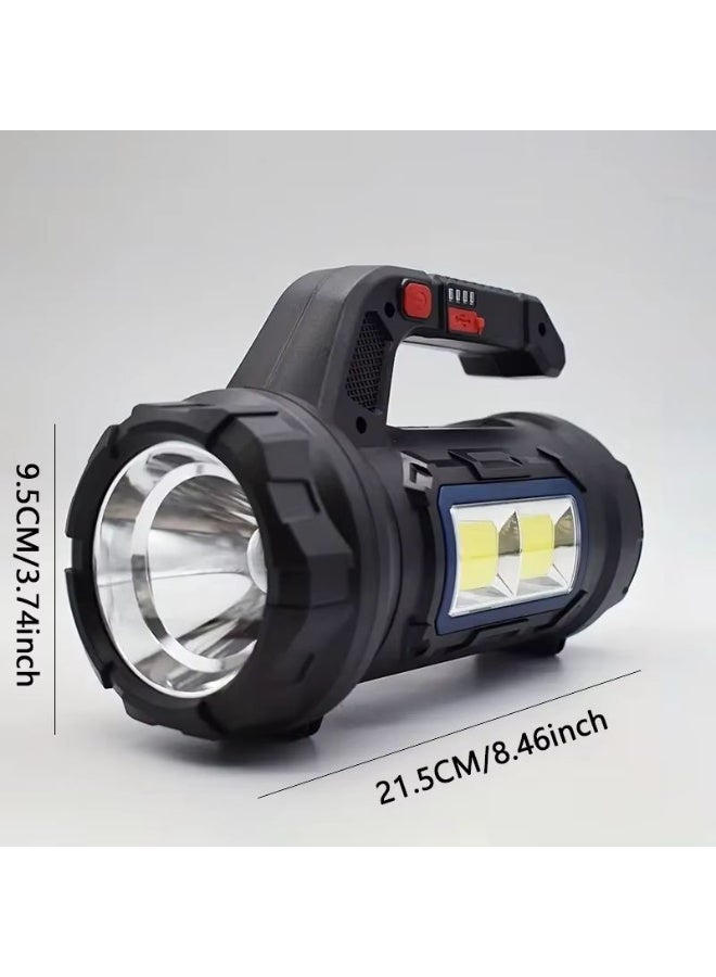 مصباح يدوي قابل لإعادة الشحن، مصباح يدوي عالي السطوع، مصباح يدوي مع حزام كتف ومخرج USB للإعصار في حالات الطوارئ والعواصف والصيد والمشي لمسافات طويلة والتخييم - Image 4