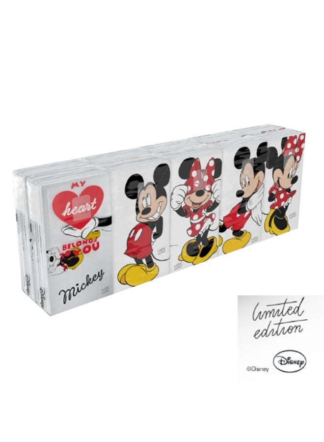 Mickey Minnie Pocket Tissue 4 Plies 10*9 Pcs | Soft & Portable Pocket Tissues for Everyday Use
