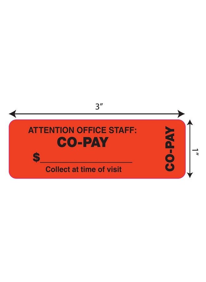 tabbies - Tab40566 Attention Office Staff Medical Labels 1 X 3 Orange 500 Per Roll - Image 1