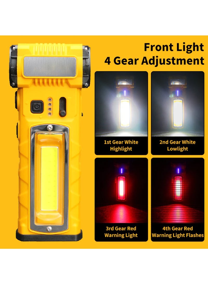 بلو فاير مروحة كيلات التوربو المصغّرة المطوّرة بقوة 130,000 دورة في الدقيقة – مروحة يدوية لاسلكية ببطارية 5000 مللي أمبير، مع 4 فوهات، قاطع أحزمة مقاعد، قاعدة مغناطيسية وإضاءة أمامية/جانبية – مروحة نفخ/شفط محمولة للسيارة، المنزل، المكتب، التخييم (أصفر، ABS + معدن) - Image 2