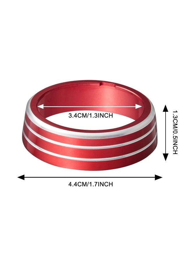 TOMALL 3Pcs Aluminum Centre Console Cover Compatible With Volkswagen Mk7 Golf Gti 2015 2016 2017 2018 2019 2020 Ac Air Conditioning Knob Button Cover Trim Decoration Ring (Red)  - Image 2