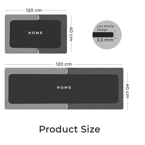 MAXOSHINE Kitchen Mats for Floor Anti Slip Waterproof Feet Comfort Kitchen Runner Floor Mat Standing Desk Mat Floor Mats for Kitchen, Grey Set of 2 - Image 4