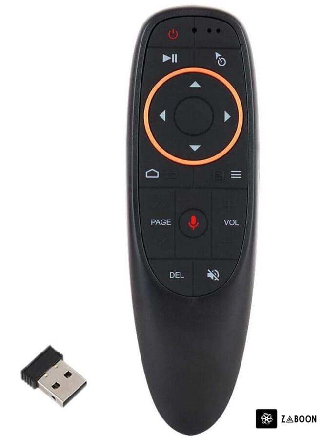 Zaboon Remote Air Mouse Remote, 2.4G RF Wireless Remote Control with 6 Axis Gyroscope and IR Learning, Air Fly Mouse with Voice Input for Android TV Box/PC/Smart TV/HTPC/Projector