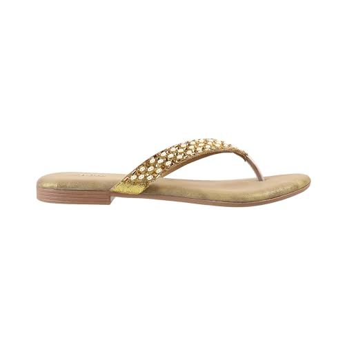 Mochi Women Flat Beaded Ethnic Chappal UK/6 EU/39 (35-286) - Image 3