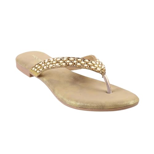 Mochi Women Flat Beaded Ethnic Chappal UK/6 EU/39 (35-286) - Image 2
