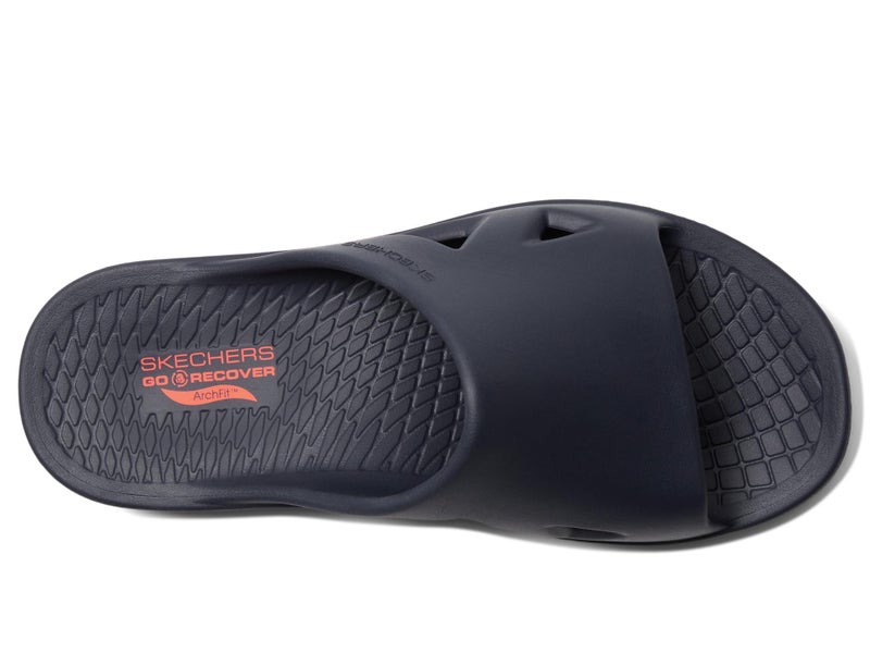 Skechers Men's GO RECOVER Refresh Men's Dual Density Arch Fit Slide Sandals, Navy/Coral, 13 - Image 2