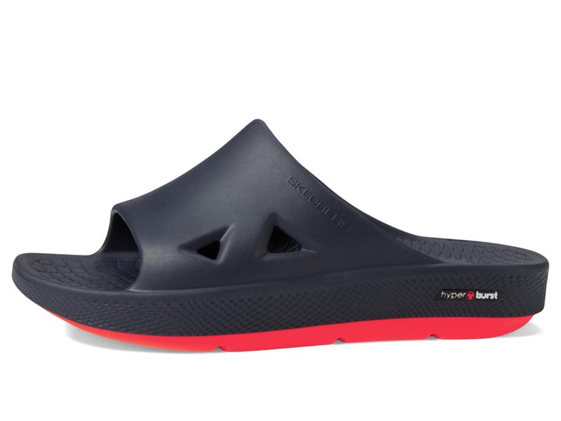 Skechers Men's GO RECOVER Refresh Men's Dual Density Arch Fit Slide Sandals, Navy/Coral, 13 - Image 4