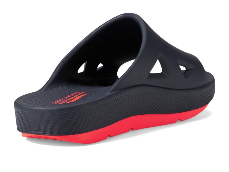 Skechers Men's GO RECOVER Refresh Men's Dual Density Arch Fit Slide Sandals, Navy/Coral, 13 - Image 5