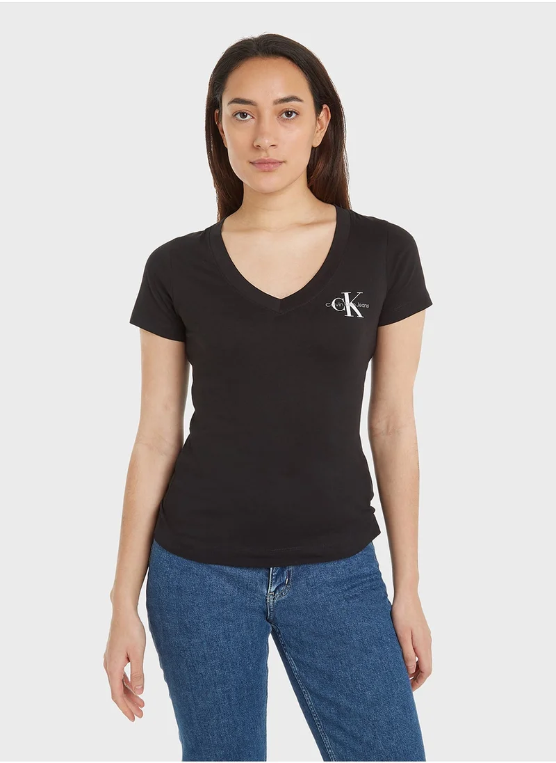 كالفن كلاين جينز 2-PACK MONOLOGO V-NECK TEE
