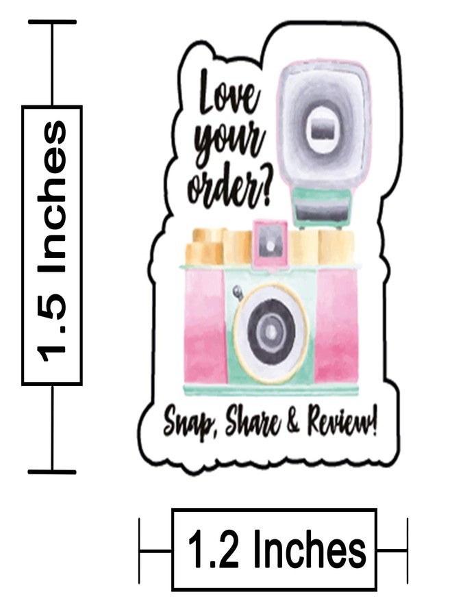 D2C Gift Wrap Stickers Love Your Order Snap,Share and Review Sticker Label of Cameras and Vintage Design Sealing Stickers and Labels Gift Tags (Pack of 40) (Multicolour) - Image 2