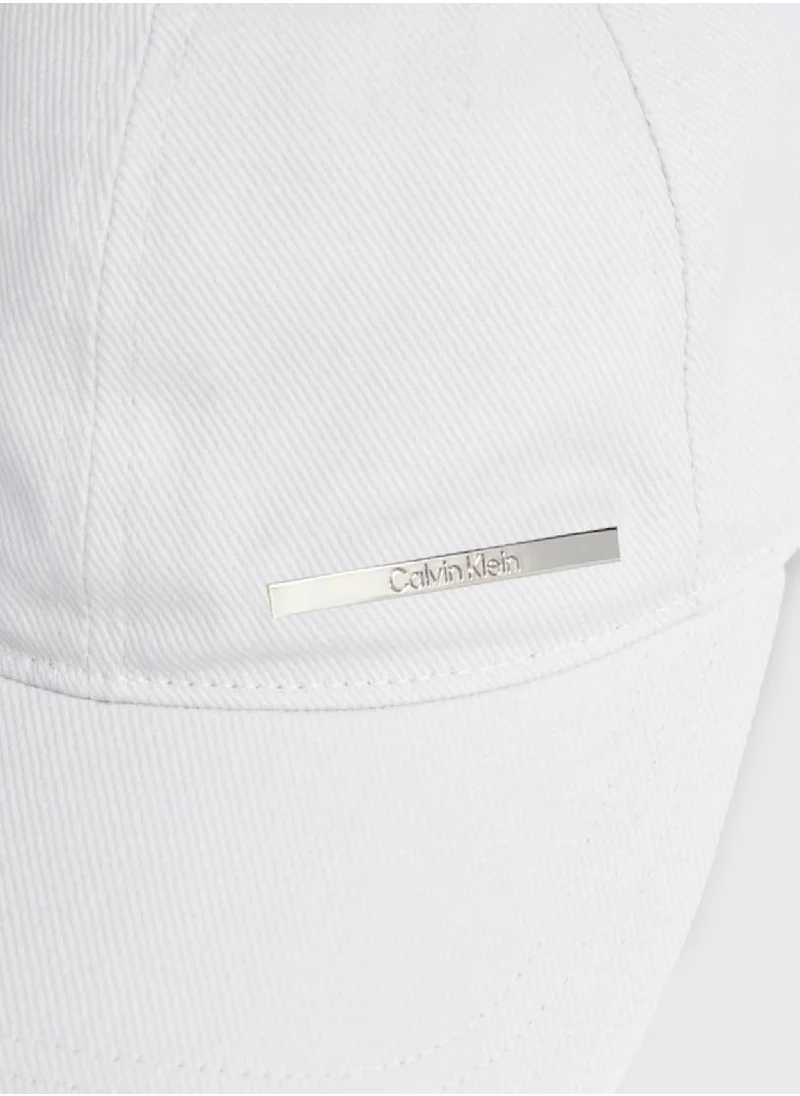 CALVIN KLEIN Men's Twill Cap - Cotton, White