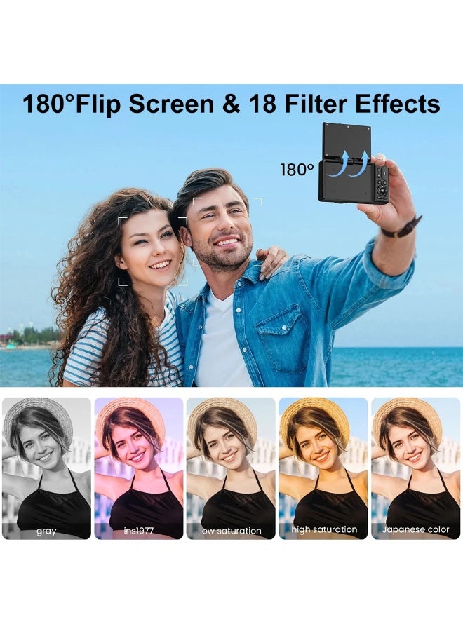 Generic 5K Digital Camera for Photography, 75MP Vlogging Camera for YouTube with 3" 180° Flip Screen, 18X Digital Zoom Point and Shoot Camara with 64GB Micro SD Card for Beginner - Image 4