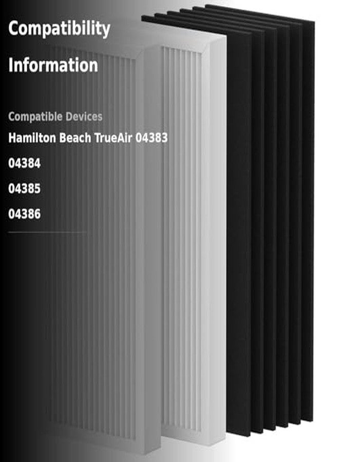 CFKREYA 990051000 Replacement Filter Compatible with Hamilton Beach TrueAir Air Purifier 04383 04384 04385 04386, 2 Filter & 6 Carbon Filters - Image 4