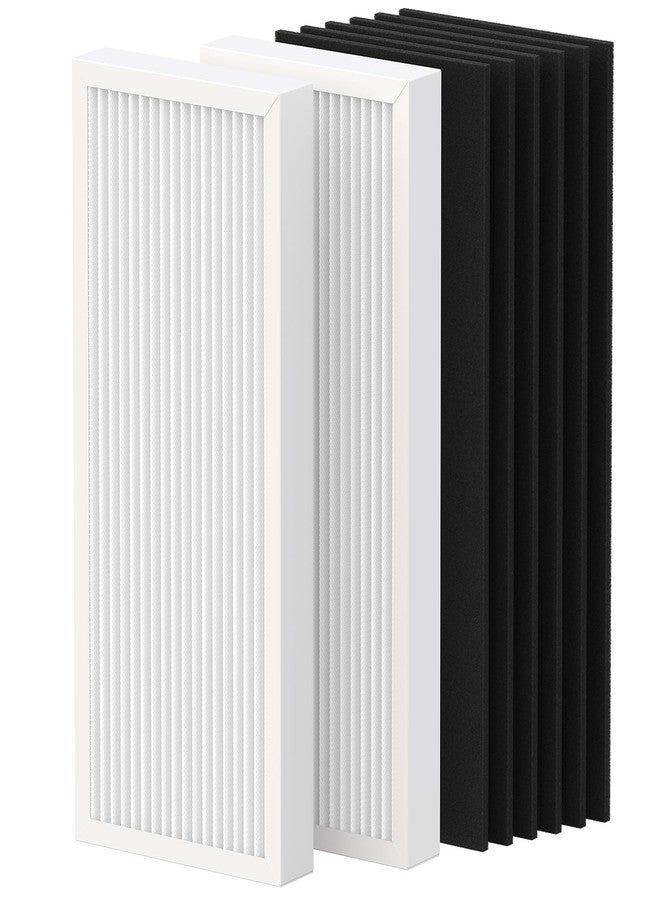 CFKREYA 990051000 Replacement Filter Compatible with Hamilton Beach TrueAir Air Purifier 04383 04384 04385 04386, 2 Filter & 6 Carbon Filters - Image 1