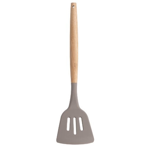 Sabichi Silicone Head Slotted Turner Spatula | Bamboo Handle Premium Non-Stick Kitchen Cookware | Turner for Fish, Omelette, Pancake, Wok - Image 1