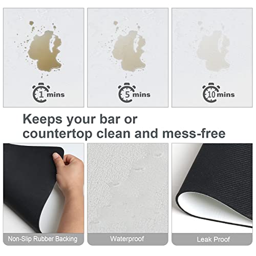 ZLR Coffee Mat - 12" x 16" Small Kitchen Hide Stain Absorbent Dish Drying Mat for Countertop - Easy to Clean Coffee Bar Mat for Espresso Machine and Spill Protection - Milk White - Image 2