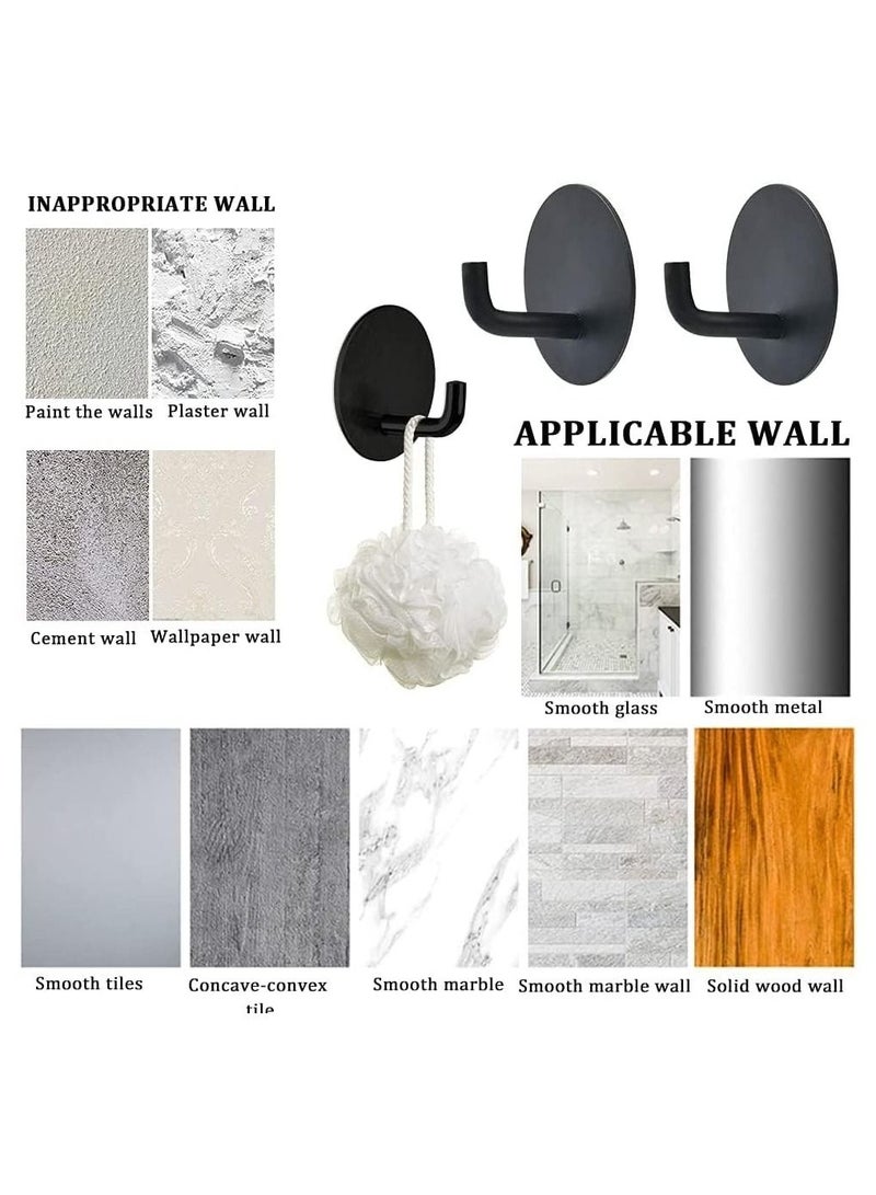 8 PCS Stainless Steel Punch Free Hook Heavy Duty Thickened Clothes Towel Strong self Adhesive Holders Bathroom Waterproof Sling for Bedroom Office and Wardrobe - Image 4