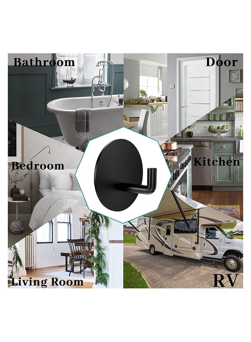 8 PCS Stainless Steel Punch Free Hook Heavy Duty Thickened Clothes Towel Strong self Adhesive Holders Bathroom Waterproof Sling for Bedroom Office and Wardrobe - Image 2