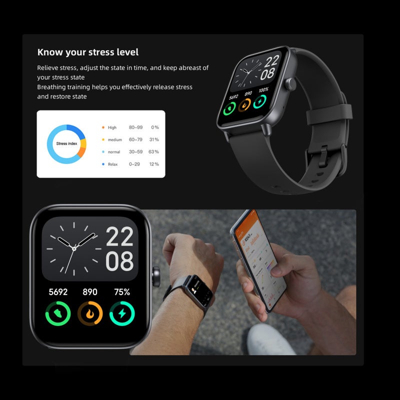 Smart Watch: 1.8Inch Full Touch Screen, IP68 Waterproof - 100 Sports Modes, Health Monitoring & Smart Reminders for Daily Life, Sports Enthusiasts - Image 5