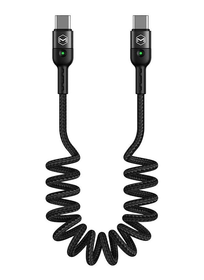 SYOSI Cables, USB C to USB C, Coiled Cable Retractable USB C, Sprial Cable Pd 60w, Type C To Type C, Elastic Charging&data Cord, Spring Data Cable, Suitable For Xiaomi 10 Huawei P40 Pro Charging Cable  - Image 2
