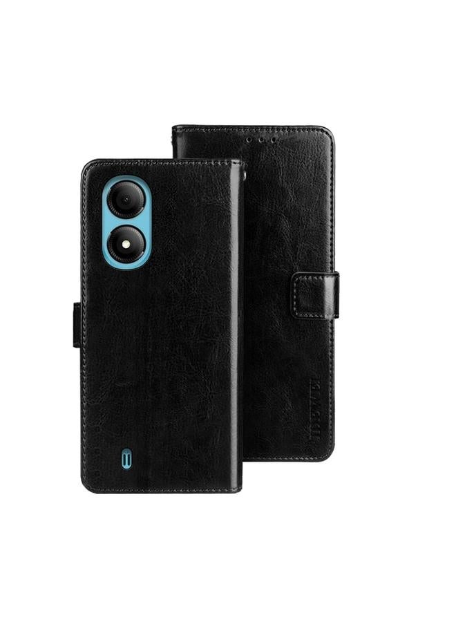 For ZTE Blade A33S idewei Crazy Horse Texture Leather Phone Case(Black)
