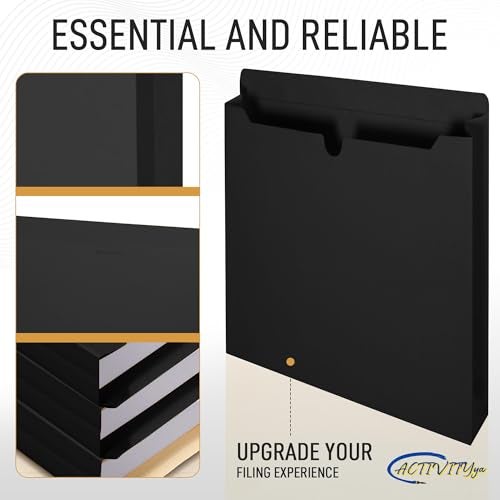 ACTIVITYYA Black File Jackets, 2 Inch Expansion, Letter Size, Reinforced Straight-Cut Tab, 6 Pack - Image 5