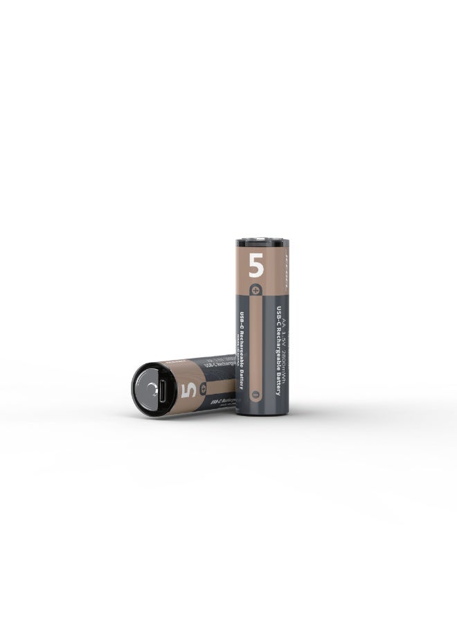 جيبيل بطاريات ليثيوم AA قابلة للشحن عبر منفذ USB-C، بسعة 2800mWh - Image 1