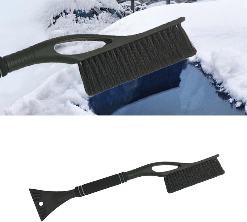 Alieemo 27" Detachable Aluminum Snow Brush & Ice Scraper for Car Windshield - Ergonomic Foam Grip, Suitable for Cars, Trucks, SUV Windshields & Windows, Winter Car Essential Tool (Black) - Image 1