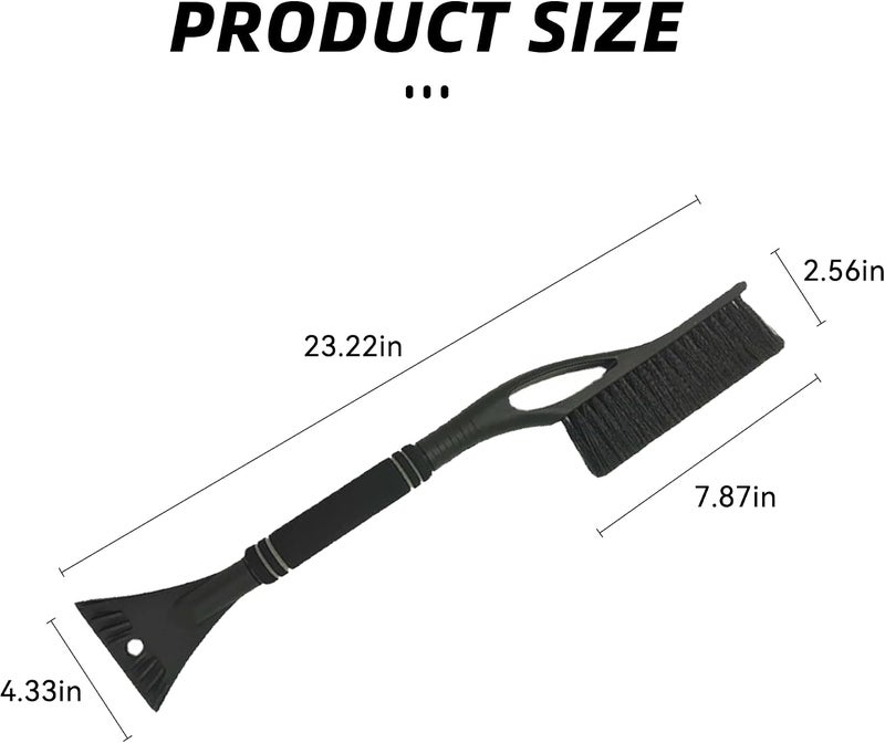 Alieemo 27" Detachable Aluminum Snow Brush & Ice Scraper for Car Windshield - Ergonomic Foam Grip, Suitable for Cars, Trucks, SUV Windshields & Windows, Winter Car Essential Tool (Black) - Image 2