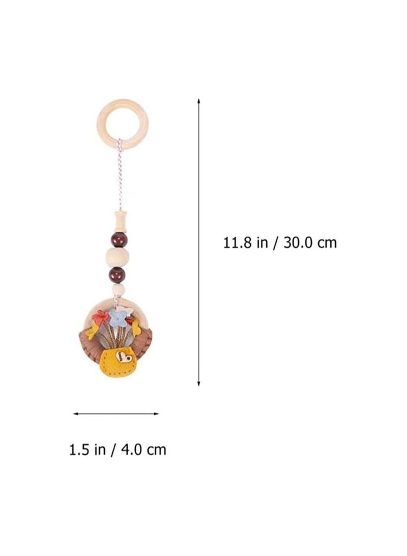 4PCS Baby Hanging Toy Wooden Baby Rattle Teether Toys Sensory Toys for Infants and Young Children Play Gym Frame Activity Gym Hanging Bar Baby Toy Appease Soothing Wind Chimes Toy - Image 2