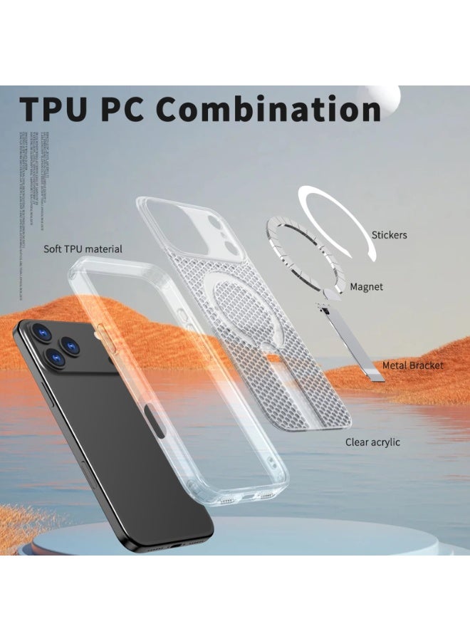 general Heat Dissipation Case for iPhone 17 Pro Max, Shockproof, Scratch-Resistant, Matte Mobile Phone Case with Stand, Breathable Heat Dissipation with Magnetic Protective Case for iPhone 17 Pro Max - Image 4