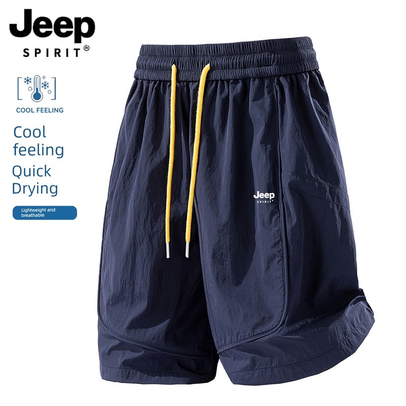 JEEP Quick-Drying Sports Shorts Women's Summer Loose Thin Outwear Middle Pants Ice Silk Casual Sports Five-Minute Pants Men - Image 1