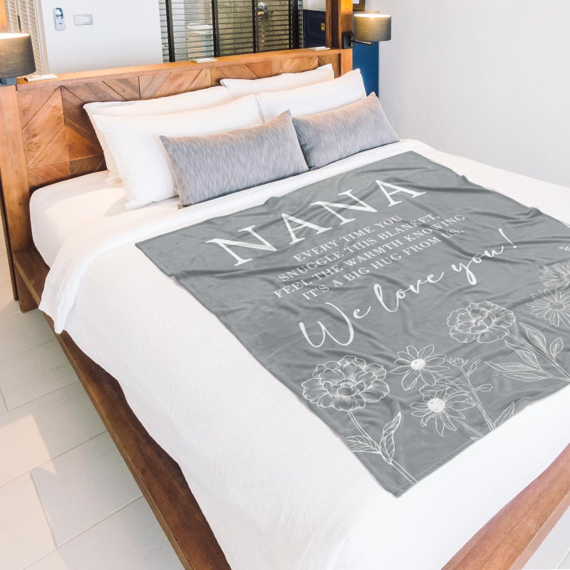 GiltGlimmer Nana Gifts  Gifts for Nana Blanket  Nana Birthday Gifts  Nana Gifts from Grandkids  Nana Gifts for Mothers Day Christmas  Super Soft Flannel Throw Blanket for Nana 50"" x 60""  Grey  - Image 5