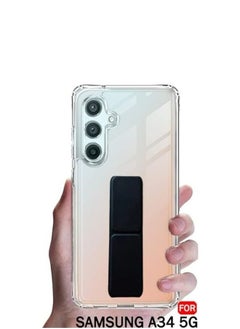 Protective silicone Case Cover Compatible with Samsung Galaxy A34- Clear\Black