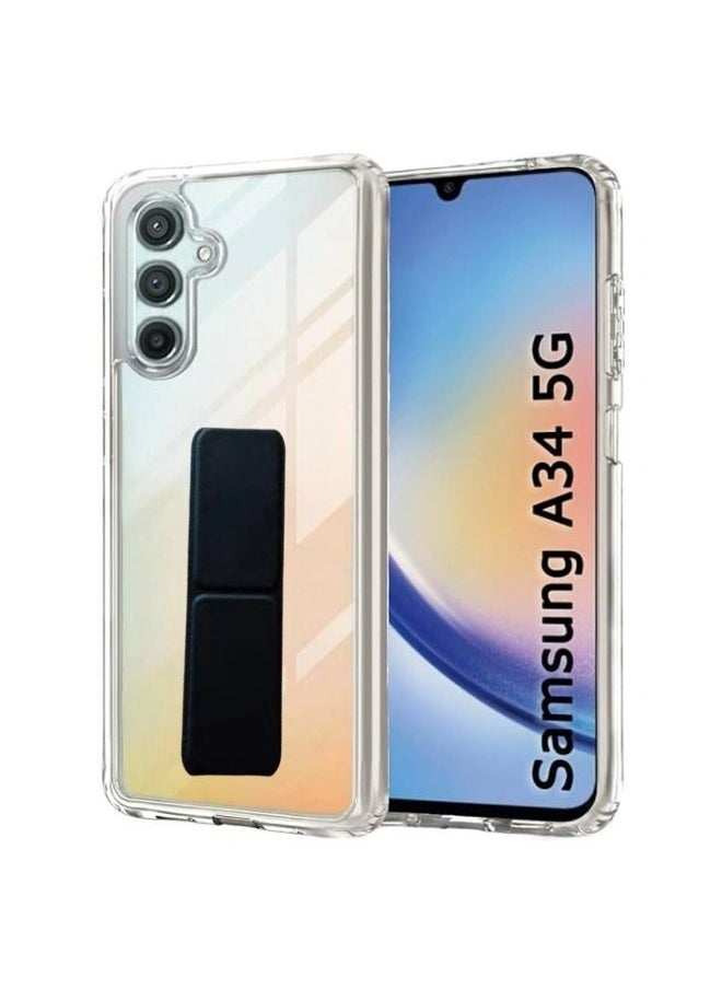 Generic - Protective silicone Case Cover Compatible with Samsung Galaxy A34- Clear\Black - Image 1
