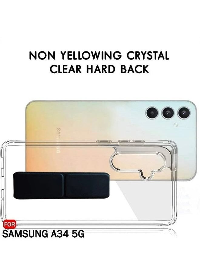 Generic - Protective silicone Case Cover Compatible with Samsung Galaxy A34- Clear\Black - Image 1