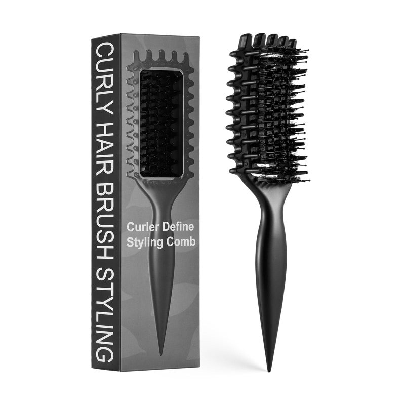 MMBVSZ Curly Hair Brush Candybrush Curl Defining Brush for Detangling Shaping and Defining Curls for Women, Men, Wet & Dry Hair (Beige) - Image 1
