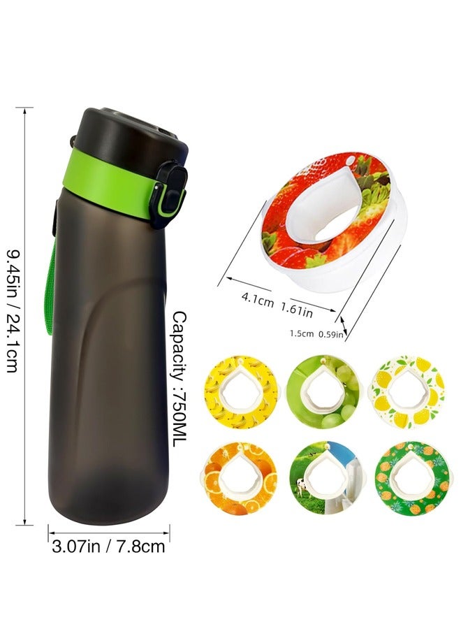 Generic A1r Up Bottle with 7 Pieces Flavoured Pods, 750ml Air Water Bottle, Scent Up Water Cup Suitable for Outdoor, Sports, Fitness, Fashion, 0 Sugar, 0 Calorie, Black - Image 2