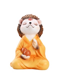 Mini Zen White Fox Succulent Pot Decor Hedgehog in yellow