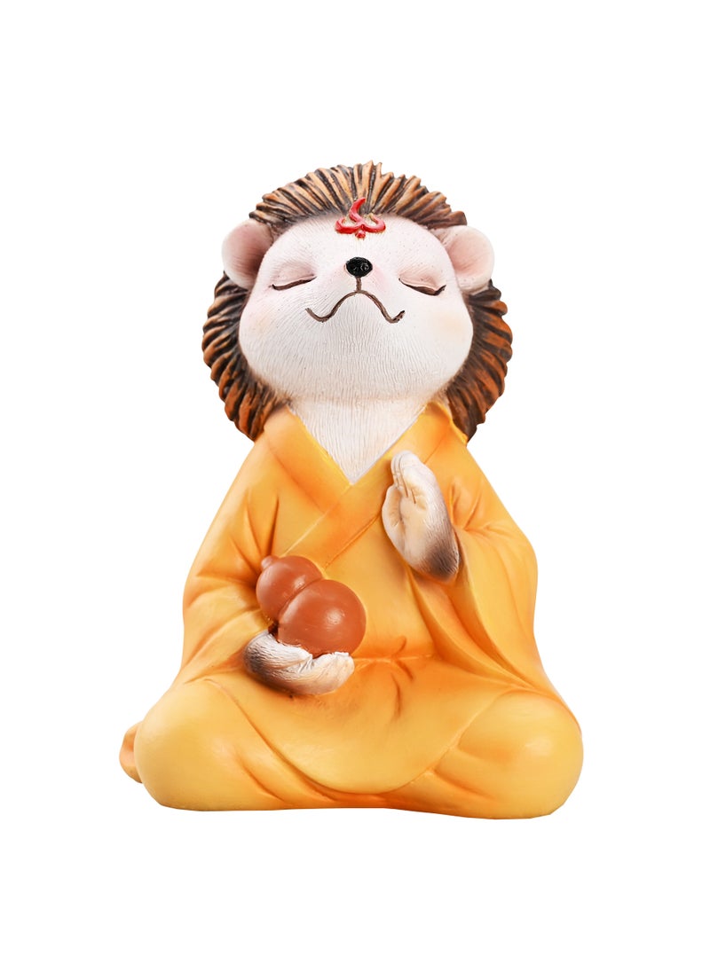 Generic - Mini Zen White Fox Succulent Pot Decor Hedgehog in yellow - Image 1