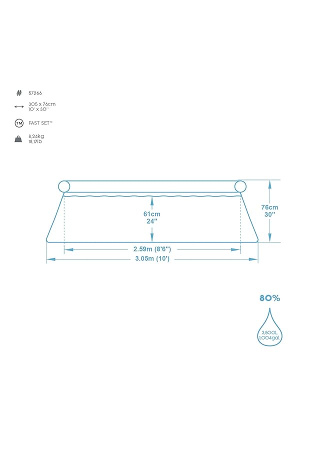 بست واي حوض سباحة سريع التركيب 305×76 سم - Image 4