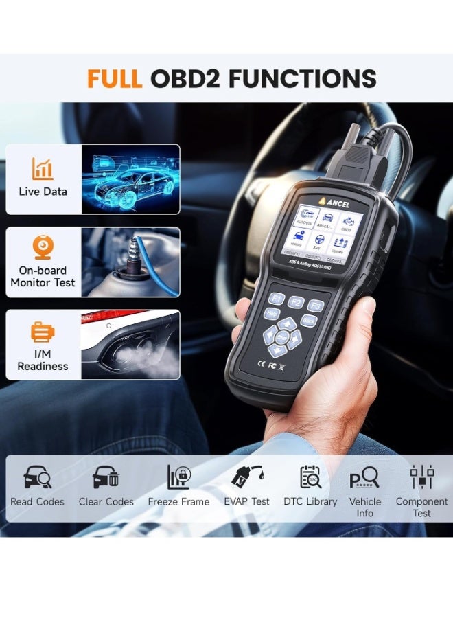 أنسيل ماسح AD610 Pro OBD2 - قارئ أكواد ABS SRS، أداة تشخيص ضوء المحرك مع تفريغ ABS، AutoVIN، بيانات حية، وظائف OBD2 الكاملة، إعادة ضبط SAS/زيت/EPB - Image 5